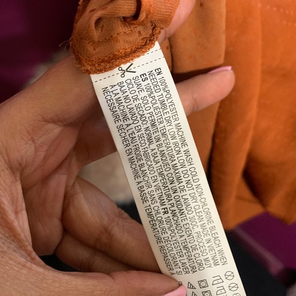 Orange-rust blouse polka dot - Picture 5 of 7